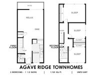 floorplan - 2 to 3 Beds from $1809 to $2225 - Agave Ridge Townhomes Apartments in San Diego, California