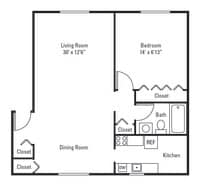 1 Bedroom, 1 Bath 787 Sq. Ft. - 1 Bedrooms 1 Bath from $774 to $1032 - 1 to 3 Beds from $774 to $1734 - Elmwood Terrace Apartments & Townhomes in Rochester, New York