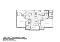 B3 - 2 Bedrooms 2 Bath from $443 to $926 - 1 to 2 bedrooms from $369 to $1499 - Riverbrook Village - 55+ Active Senior Living Apartments in Humble, Texas