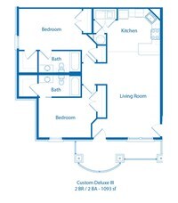 Custom Deluxe Iii - 2 Bedrooms 2 Bath from $810 - 1 to 2 Beds from $610 to $810 - Links at Rainbow Curve Apartments in Bentonville, Arkansas