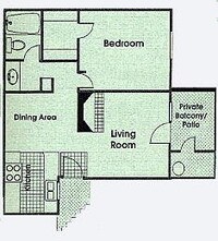 floorplan - Studio to 1 bedroom from $505 to $575 - The Fountains Apartments in Tucson, Arizona