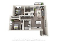B2 - 2 Bedrooms 2 Bath from $3305 to $3585 - Studio to 3 bedrooms from $1785 to $4795 - Topaz Apartments in Los Angeles, California