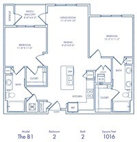 B1 - 2 Bedrooms 2 Bath from $1825 to $1900 - Studio to 3 bedrooms from $1338 to $2989 - Camden North End Apartments in Phoenix, Arizona