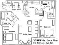 2x2 - 2 Bedrooms 2 Bath Call for rates - 1 to 3 bedrooms Call for Rates - Willow Lake Apartments in Apopka, Florida