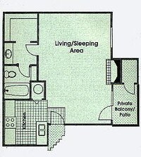 floorplan - Studio to 1 bedroom from $505 to $575 - The Fountains Apartments in Tucson, Arizona